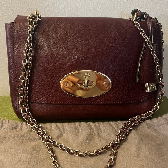Mulberry Small Lily Flap Bag Oxblood EUC authentic Made in England - Picture 2 of 15